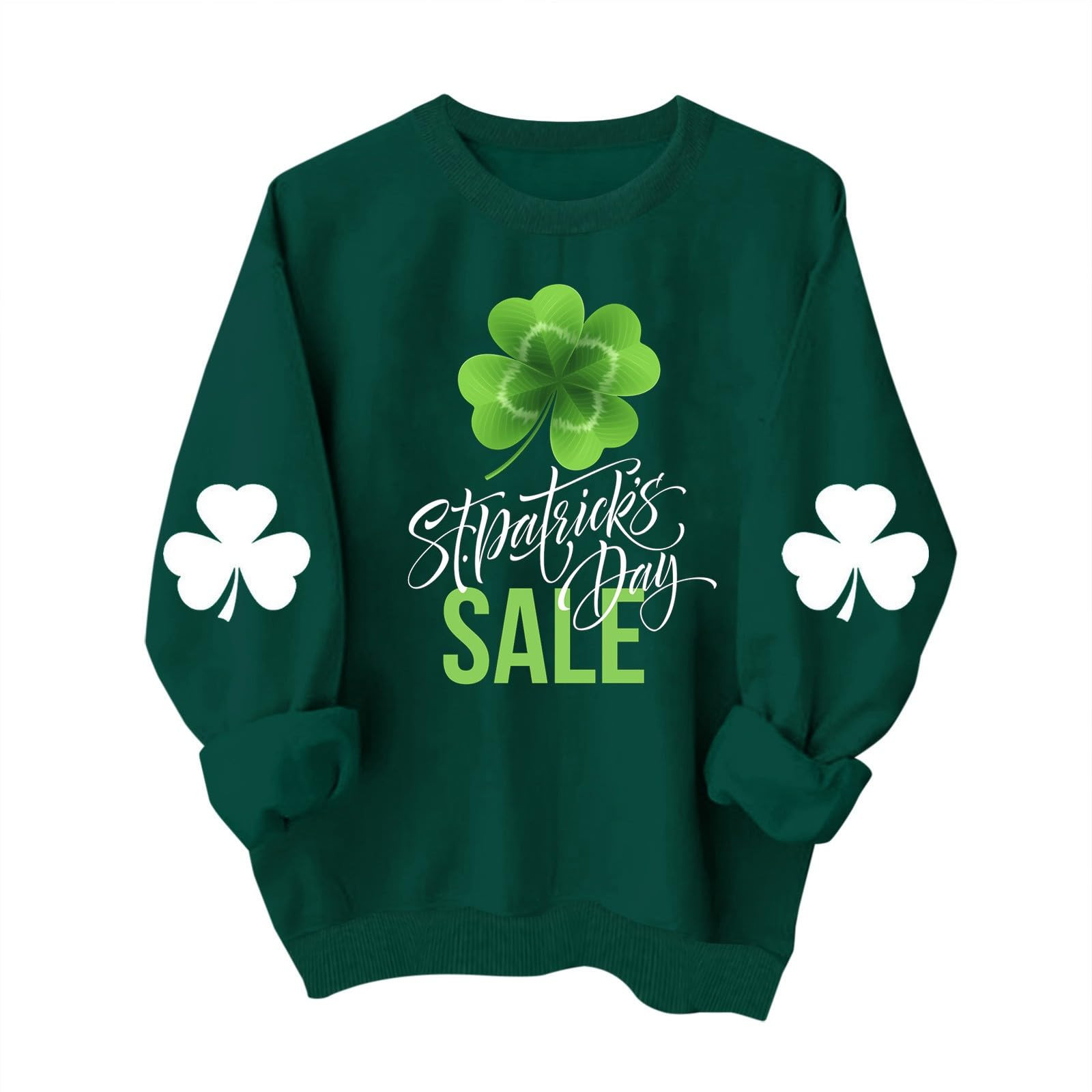 St Patricks Day Crew Neck DBAIXID Women St Patrick's Day 3/4
