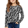 thumbnail image 1 of LTTVQM Shirts for Girls 2025 7-8 Long Sleeve Casual Fall Floral Print Tunic Tops Basic Crew Neck Blouses Holiday Shirts Light Gray 7-8 Years, 1 of 4