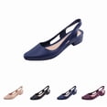 thumbnail image 1 of LTTVQM Slingback Heels for Women Chunky Low Heel Pointed Toe Non-Slip Cushion Comfortable Work Shoes Fashion Casual Office Dress Shoes Blue 39(US-7.5), 1 of 6