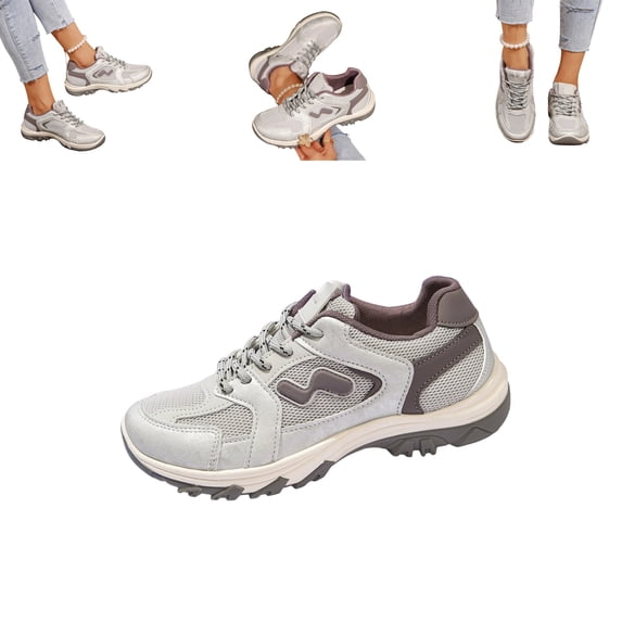 LTTVQM Sneakers for Women Retro Mesh Breathable Arch Support Non Slip Walking Shoes Vintage Casual Outdoor Comfortable Hiking Shoes for Running & Climbing Gray 36(US-5.5)