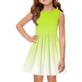 thumbnail image 1 of LTTVQM Sun Dress for Girls Casual Gradient Summer Dresses Comfy Sleeveless Midi Dresses Vacation Crewneck Church Dress Light Green 2-3 Years, 1 of 4