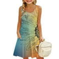 thumbnail image 1 of LTTVQM Sundresses for Girls 4-5 Casual Floral Print Sleeveless Sundress Comfy Crew Neck Tank Dress Trendy Cover Up Dresses with Pockets Blue 4-5, 1 of 7