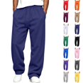 thumbnail image 1 of LTTVQM Sweatpants for Men Drawstring Elastic Waist Casual Wide Leg Relaxed Fit Jogging Bottom Sweatpants Fashion Soft Comfortable Lounge Joggers Pants with Pockets, 1 of 6