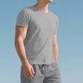 thumbnail image 1 of LTTVQM T-Shirts for Men 2026 Spring Summer Crew Neck Casual T Shirts Plain Short Sleeve Shirts Basic Tees Light Gray XL, 1 of 6