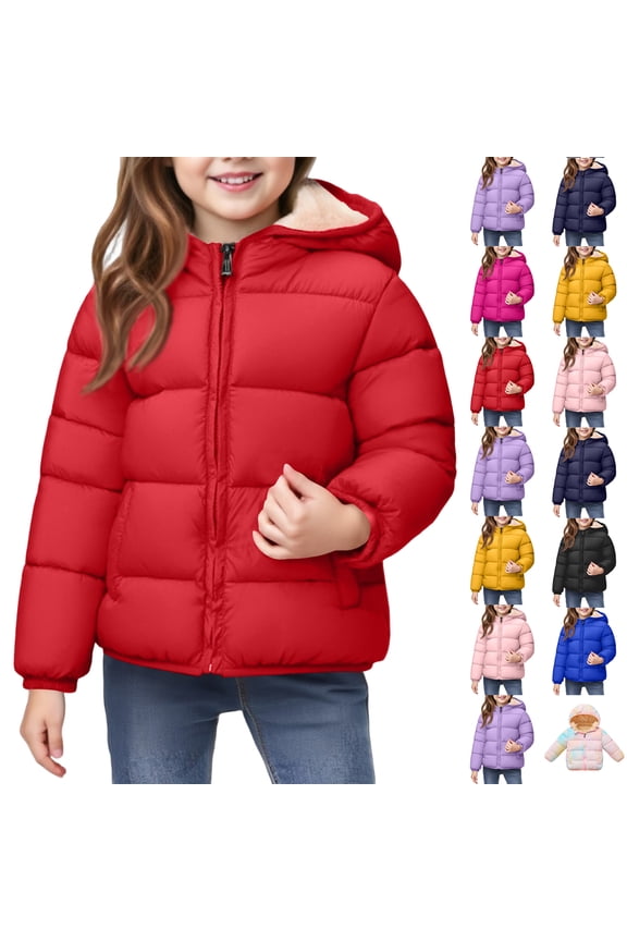 Toddler Winter Jacket Baby Boy Coat Light Boys Coats Girls Snow Fleece Jackets Red 4-5 Years