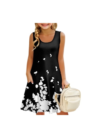 black and white girls dress Kids 'Lilly' Vintage Striped 50's Children's Girls Dress - Black / 5 main image 0