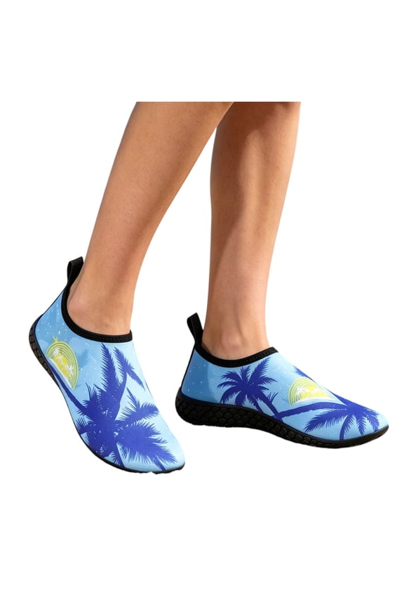 Water Shoes for Women Men Quick Dry Barefoot Aqua Socks for Beach Swim Surf Yoga Camping Trendy Breathable Gym Non Slip Shoes Blue 40(US-8)