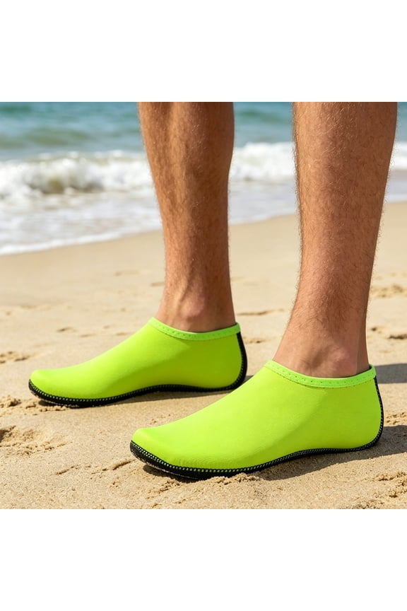 Water Sports Shoes for Women Men Swim Shoes Comfortable Water Socks Aqua Yoga Flexible Vacation Sport Shors Quickly-Dry Slip on 2026 New Shoes Fluorescent Green 39(US-7.5)