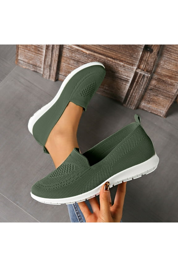 Women's 2026 Orthopedic Slip on Walking Shoes Comfortable Embroidered Arch Support Wide Width Work Sneakers Nurse Shoes for Women Green 6.5 Wide