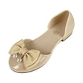 thumbnail image 1 of LTTVQM Women's Jelly Sandals Pearl Bow Transparent Trendy Open Toe Slip on Flat Casual Summer Daily Slip On Shoes Khaki 41(US-8.5), 1 of 4