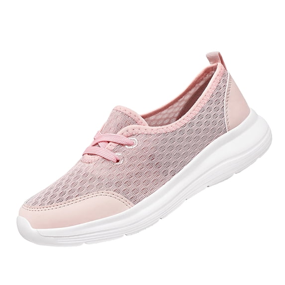 LTTVQM Womens Fashion Sneakers Mesh Arch Support Lace Up Gum Sole Vintage Comfortable Tennis Shoes Casual Gym Athletic Shoes for All Seasons Pink 40(US-8)