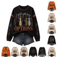 thumbnail image 1 of LTTVQM Womens Halloween Sweatshirt Vintage Witch Salem Skull Print Crew Neck Baggy Fit Breathable Fabric For Halloween Trick Or Treat Outfits Blouses, 1 of 5