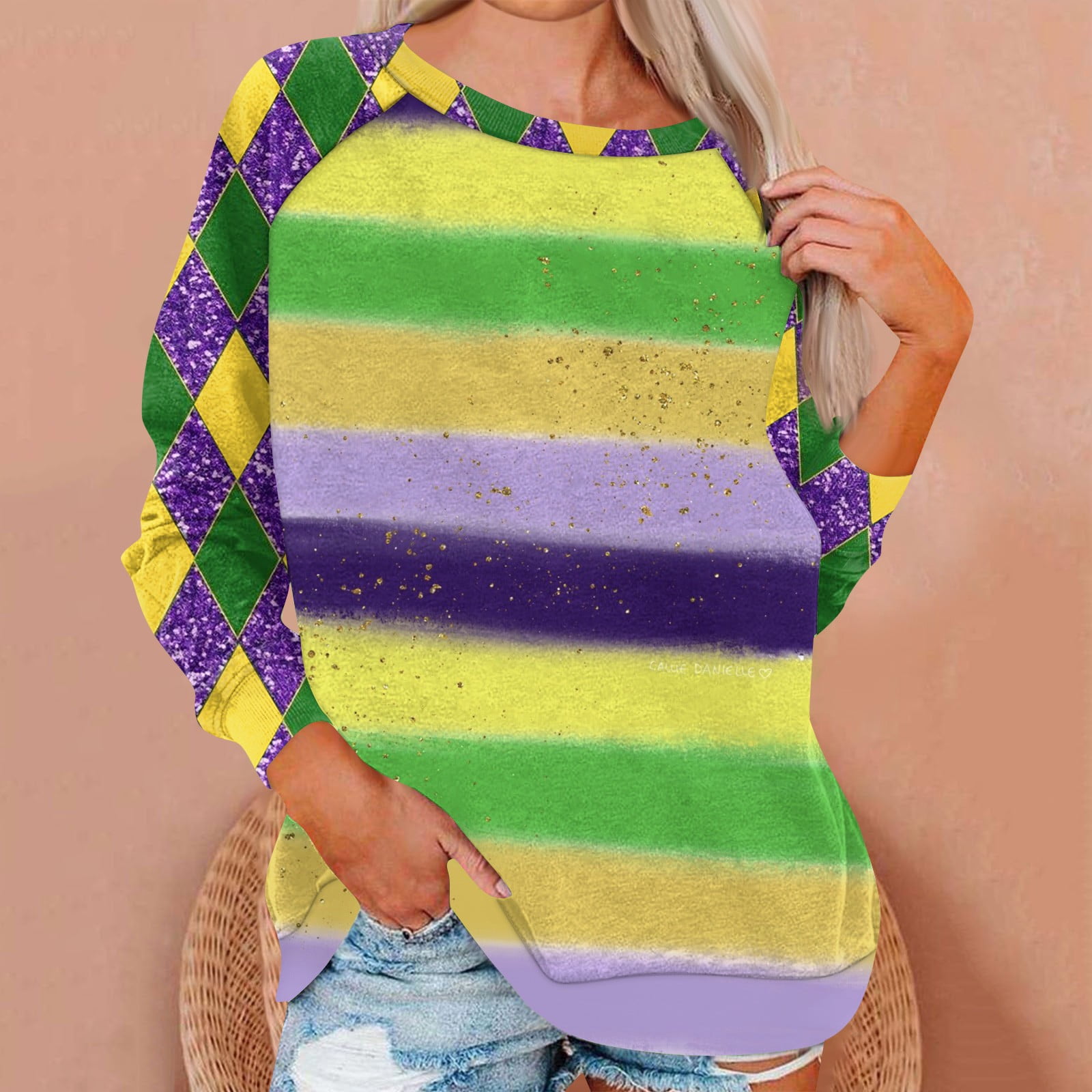 mardi gras oversized shirt