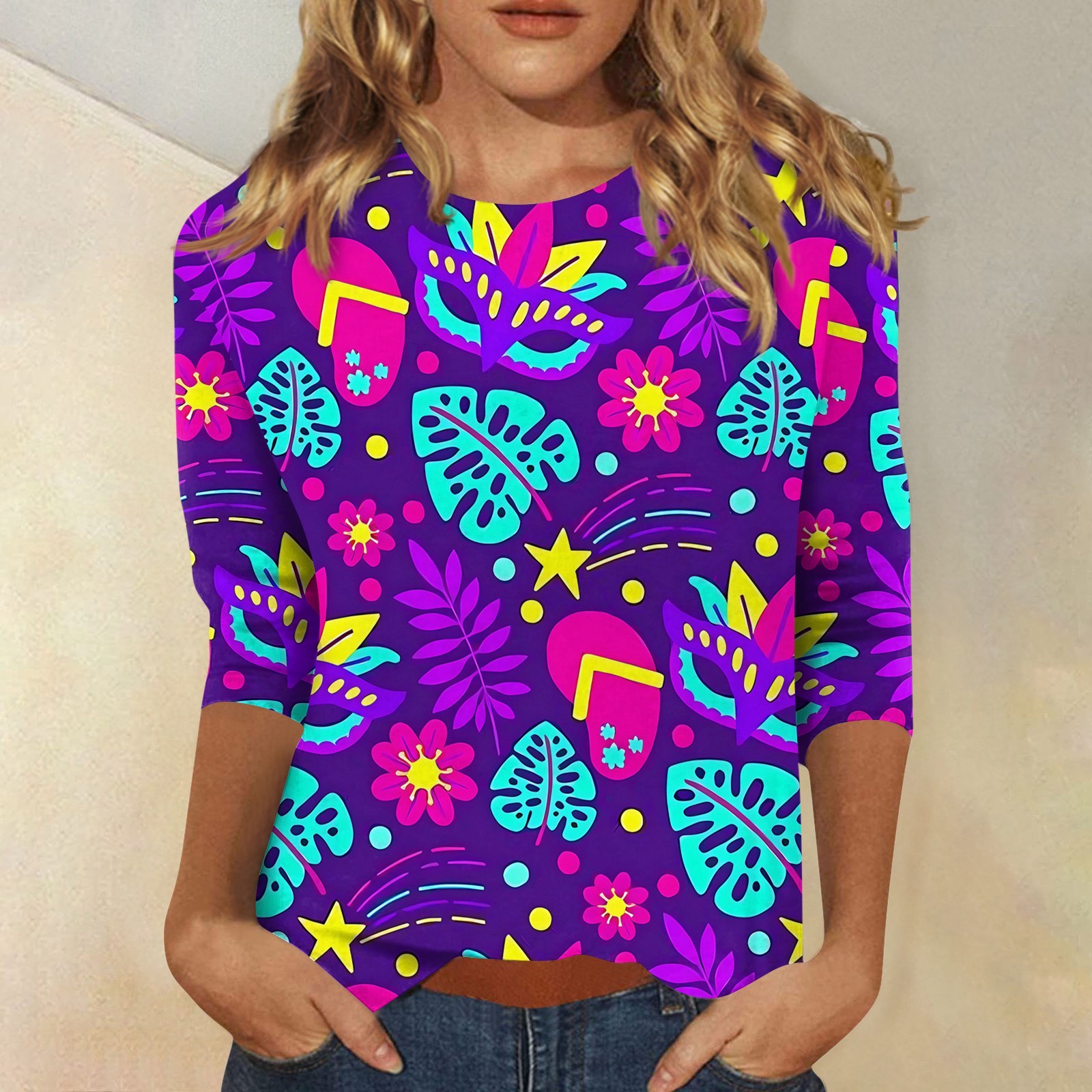 plus size sequin mardi gras shirt