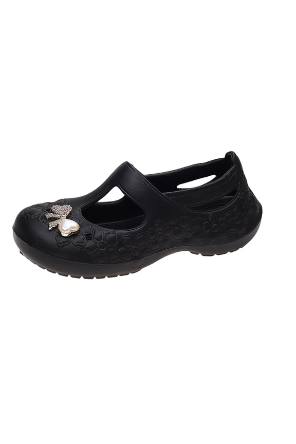 Womens Orthopedic Sandals Arch Support Hollow Out Open-Toe Casual Glitter Heart Walking Sandals Slip-On Comfortable Lounge Sport Clogs for Summer Beach Workout Black 40-41(US/8-8.5)