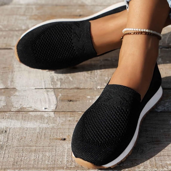 LTTVQM Womens Orthopedic Shoes Arch Support Golf Shoes Lightweight Slip on Non Slip Hiking Shoes Mesh Stretch Soft 2026 Foam Shoes Black 37(US-6.5)
