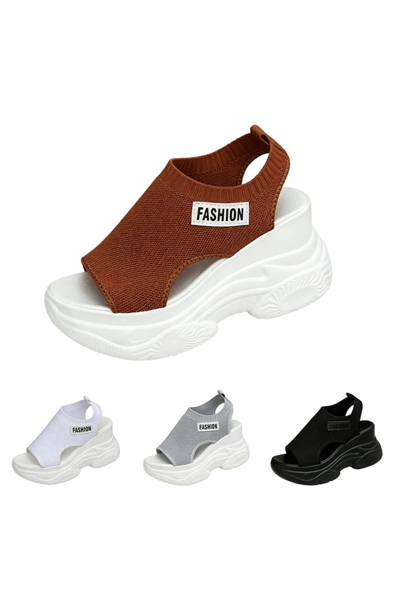 Womens Orthopedic Walking Sandals 2026 Hiking Sandals with Arch Support Summer Outdoor Wedge Comfortable Walking Slip on Platform Workout Shoes Casual Beach Slide Sport Shoes Brown 41(US-8.5)