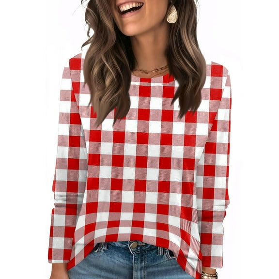 LTTVQM Womens Shirts Long Sleeve Color Block Casual Crew Neck Tee Basic Tops Spring Fall Fashion Clothing Hot Pink XL