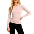 thumbnail image 1 of LTTVQM Womens Underscrubs Crew Neck Long Sleeve Shirts Fitted Basic Tee Uniforms Tops Fall Winter Clothes 2026 Pink M, 1 of 5