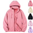 thumbnail image 1 of LTTVQM Womens Warm Sherpa‑Lined Fleece Hoodie Jacket Zip Drawstring Hood Soft Cozy Daily Outdoor Outerwear Tops, 1 of 8