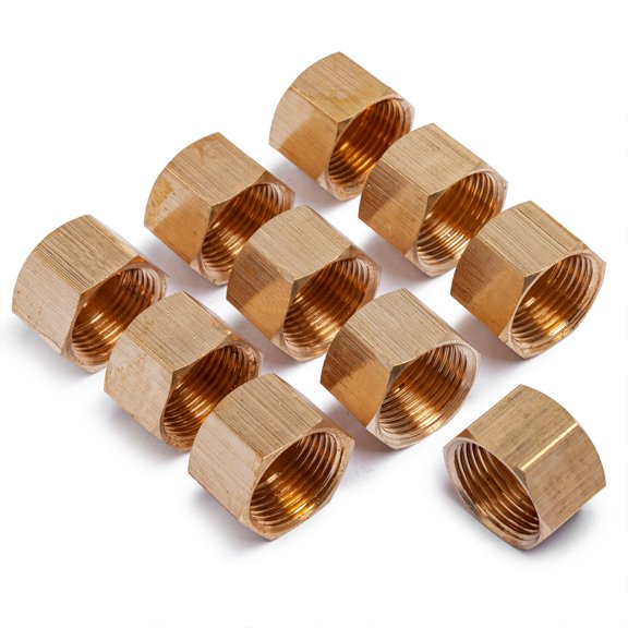 LTWFITTING 1/2" Brass Compression Cap Stop Valve Cap,Brass Compression Fitting(Pack of 10)