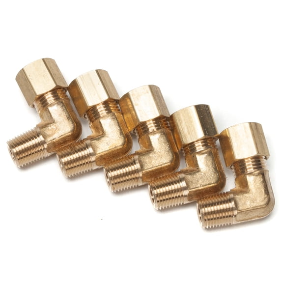 LTWFITTING 1/4" OD x 1/8" Male NPT 90 Degree Compression Elbow,Brass Compression Fitting (Pack of 25)