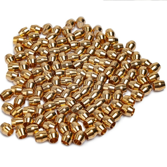 LTWFITTING 1/8" Brass Compression Sleeves Ferrels,Brass Compression Fitting(Pack of 250)