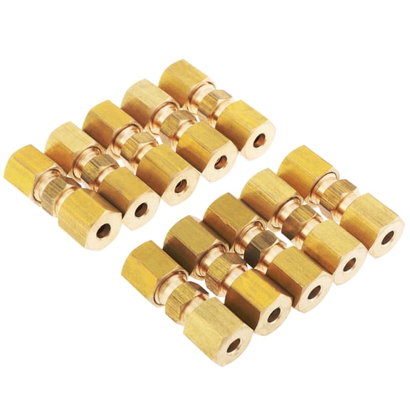 LTWFITTING 1/8" OD Compression Union,Brass Compression Fitting(Pack of 10)