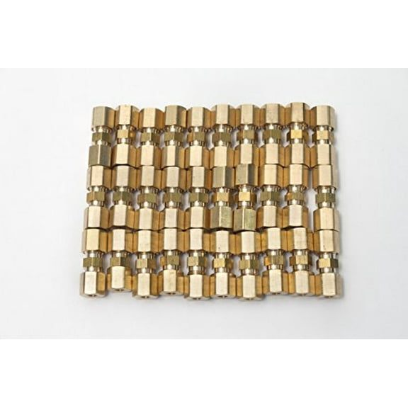 LTWFITTING 3/16" OD Compression Union,Brass Compression Fitting(Pack of 30)