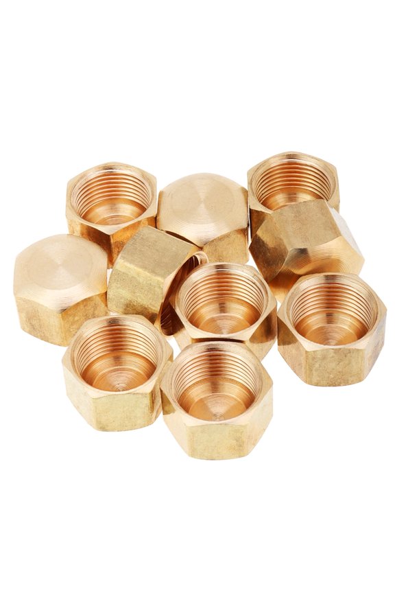 3/8" OD Brass Compression Cap Stop Valve Cap,Brass Compression Fitting(pack of 10)