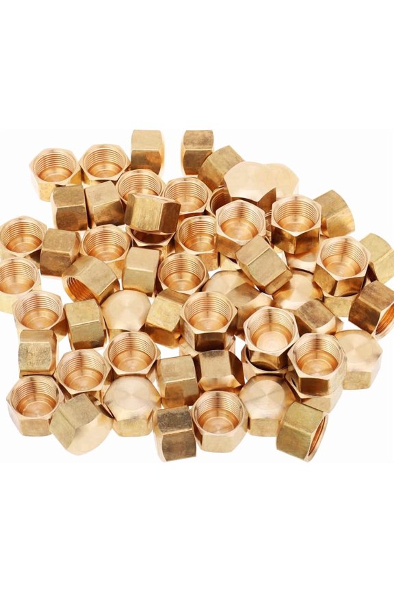 3/8" Brass Compression Cap Stop Valve Cap,Brass Compression Fitting(pack of 60)