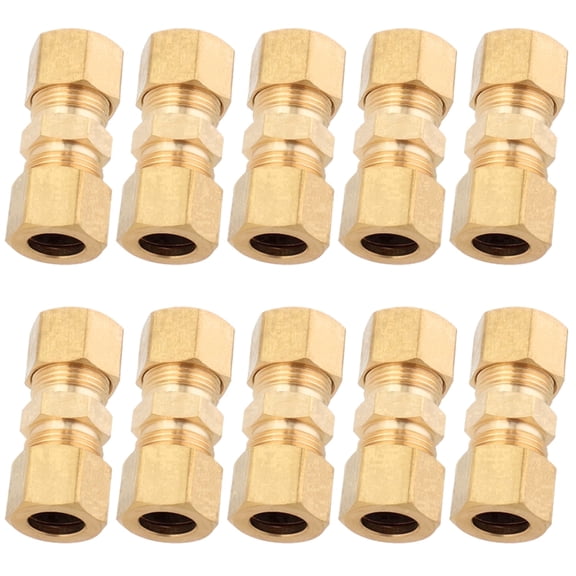 LTWFITTING 3/8" OD Compression Union,Brass Compression Fitting(pack of 10)