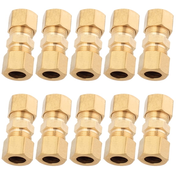 LTWFITTING 3/8" OD Compression Union,Brass Compression Fitting(pack of 10)