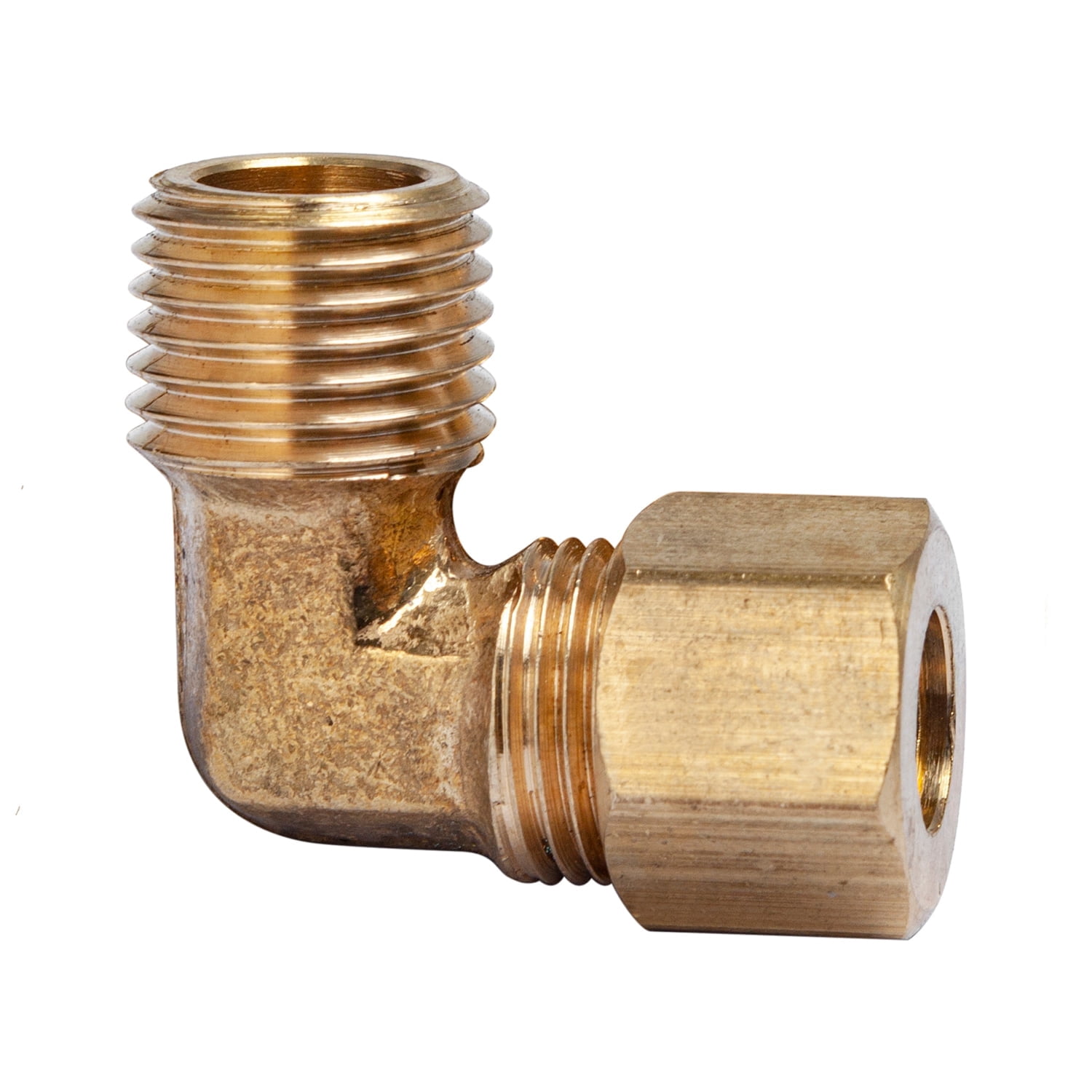 LTWFITTING Brass 90 Degree Compression Elbow, Threaded Insert Fitting, 5/16" OD x 1/4" Male NPT (pack of 25)