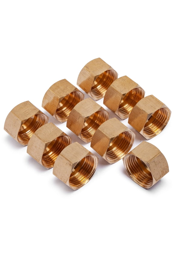 5/8" Brass Compression Cap Stop Valve Cap,Brass Compression Fitting(Pack of 10)