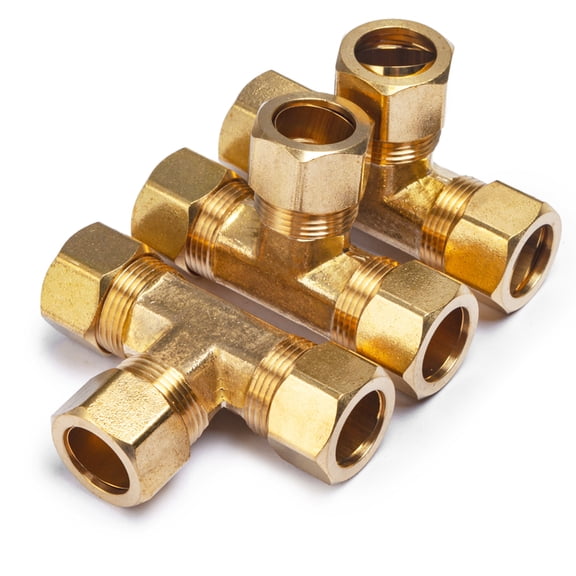 LTWFITTING 5/8" OD Compression Tee,Brass Compression Fitting(Pack of 3)