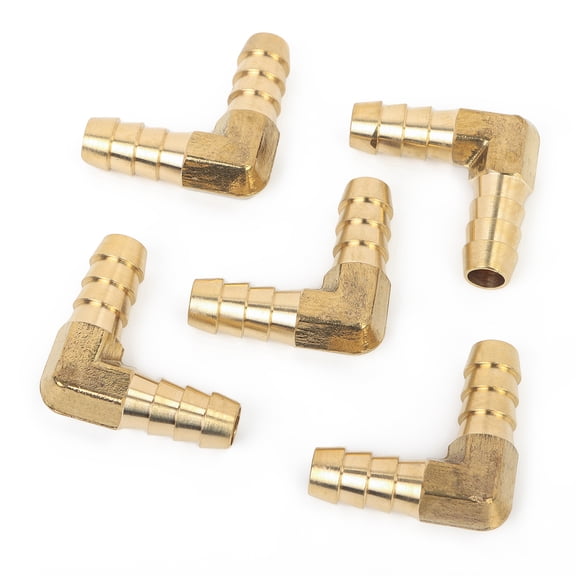 LTWFITTING 5/16" x5/16" Hose ID 90 Deg Elbow Brass Barb Fitting (Pack of 5)
