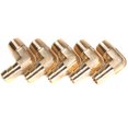 thumbnail image 1 of LTWFITTING 90 Degree Elbow Brass Barb Fitting 3/8 ID Hose x 1/4-Inch Male NPT Air Gas (Pack of 5), 1 of 4