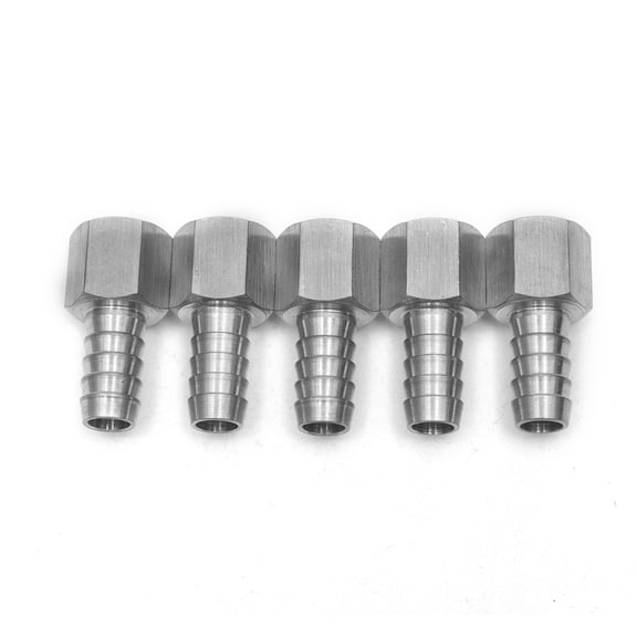 LTWFITTING Bar Production Stainless Steel 316 Barb Fitting Coupler 3/8" Hose ID x 1/4" Female NPT Air Fuel Water (Pack of 5)