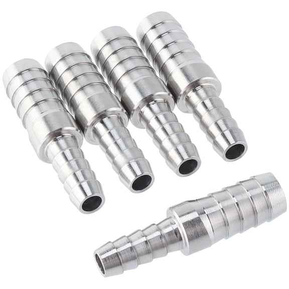 LTWFITTING Bar Production Stainless Steel 316 Barb Splicer Mender 3/8" Hose ID x 1/4" Hose ID Fitting Air Water Fuel Boat (Pack of 5)