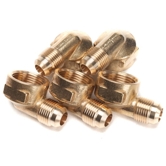 LTWFITTING Brass 1/2" OD x 3/4" Female NPT 45 Deg Flare 90 Degree Flare Elbow Tube Fitting(Pack of 5)