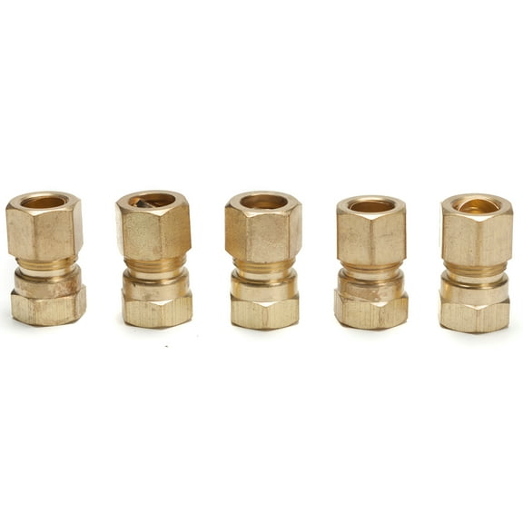 LTWFITTING Brass 1/2" OD x 3/8" Female NPT Compression Connector Fitting(Pack of 5)