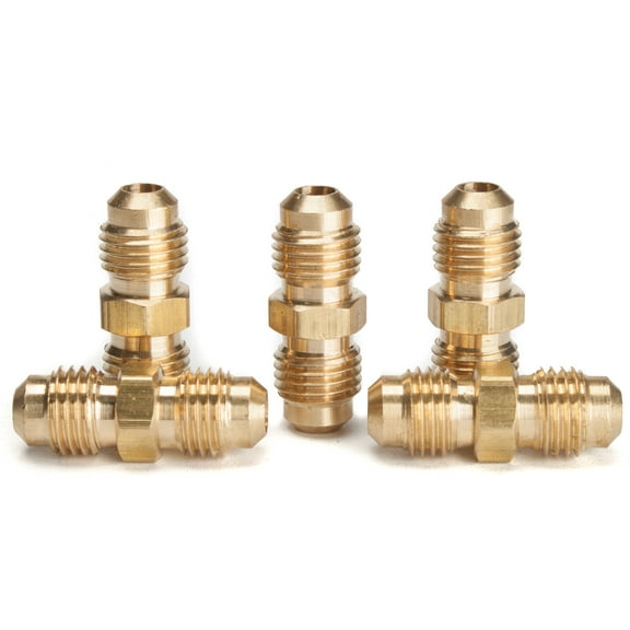 LTWFITTING Brass 1/4" Flare x 1/4" NPT Male Flare Union, Brass Flare Tube Fitting(Pack of 5)
