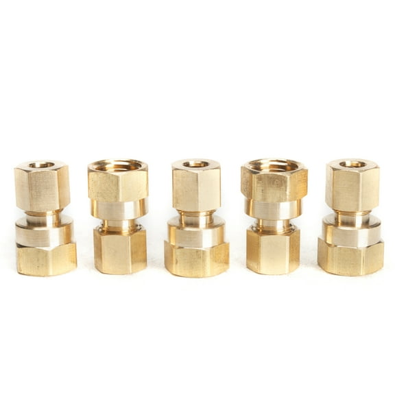 LTWFITTING Brass 1/4" OD x 1/4" Female NPT Compression Connector Fitting(Pack of 5)
