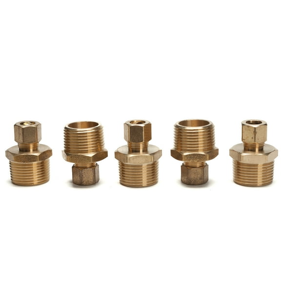 LTWFITTING Brass 3/8" OD x 3/4" Male NPT Compression Connector Fitting(Pack of 5)