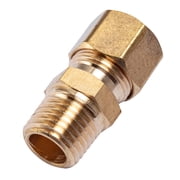 LTWFITTING Brass 3/8" OD x 3/8" Male NPT Compression Connector FittingPack of 5