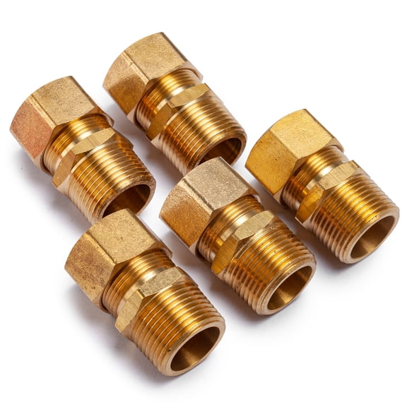 LTWFITTING Brass 3/4" OD x 3/4" Male NPT Compression Connector Fitting(Pack of 5)