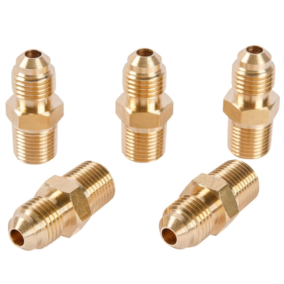 LTWFITTING Brass 45 Degree Flare 3/16" OD x 1/8" Male NPT Connector Tube Fitting(pack of 5)