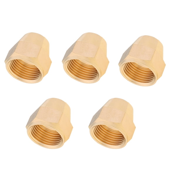 LTWFITTING Brass 5/8" OD Short SAE 45 Deg Flare Nut,Brass Flare Tube Fitting(Pack of 5)