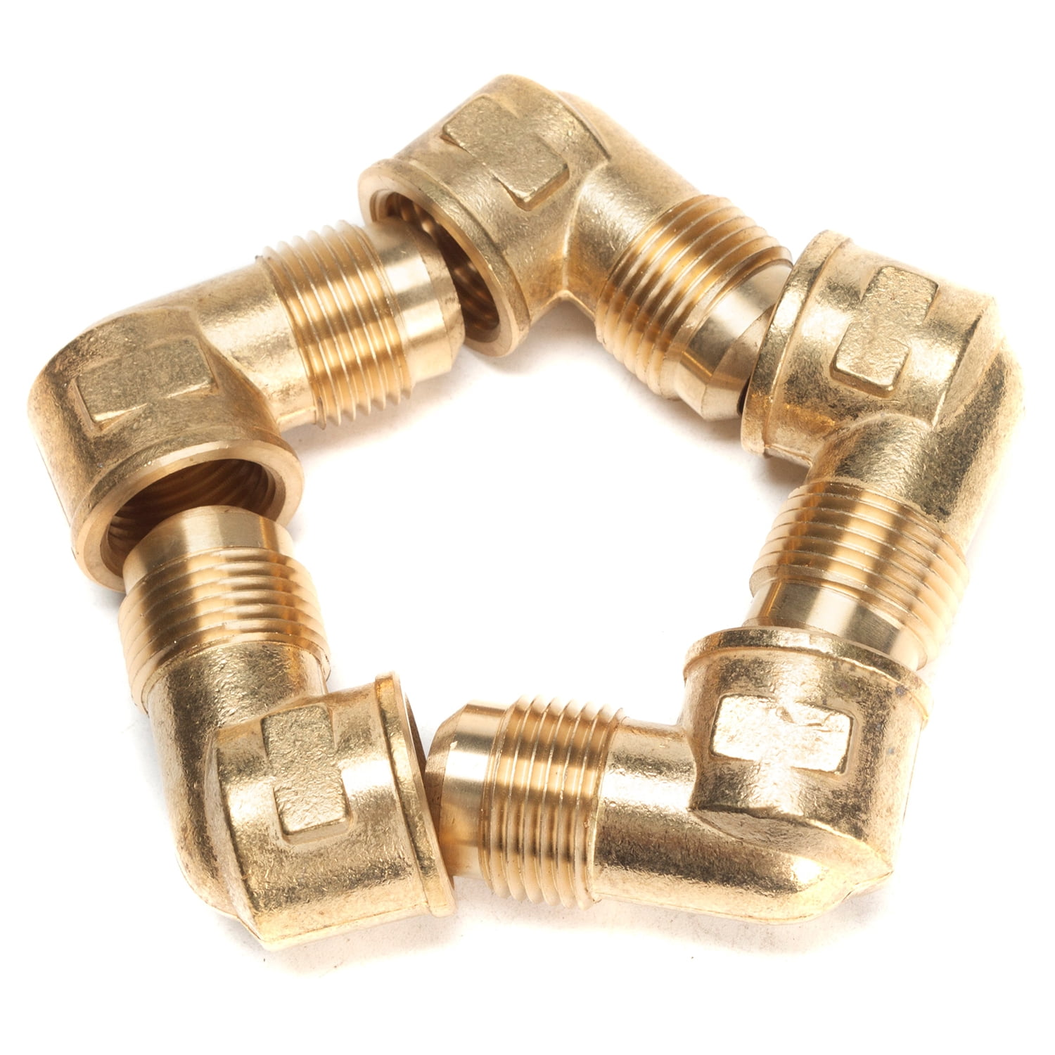 LTWFITTING Brass 5/8" OD X 1/2" Male NPT Flare Fitting – Pack Of 5 SAE 45-Degree Connectors For Air, Water & Fuel Lines